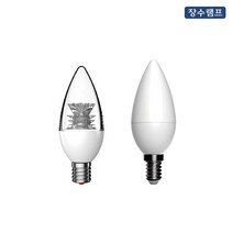 우리조명 LED 촛대구 E17 5W, 투명 3000K 전구색(주황빛), 1개