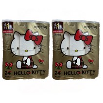 (오늘출발) 헬로키티 골드라벨화장지 4겹 24롤*2팩, 24롤 * 2팩