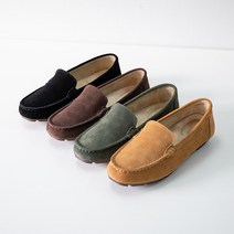 르본디 여성용 천연소가죽 로퍼 푹신한 빅사이즈 여성단화 1cm