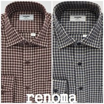 레노마셔츠 따뜻한 기모/더블 미디움/체크 밑 단 일자/일반핏 겨울 남방 RMWSGP304 -L