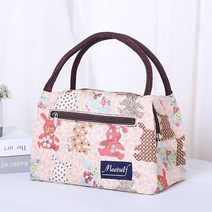 회사원도시락가방 토트 알루미늄호일 두꺼운 있음 밥 직장인 휴대함 도시락통 의 주머니 3418049073, 일반핏 타입 -핑크 토끼 큰사이즈