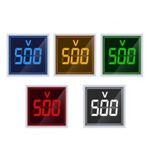 저항성누설전류계 검전기 비접촉검전기 LED 디지털 전압계 전류계 Hertz HZ 미터 AC 50500V 0100A 전압 전류 앰프 테스터 감지기 신호등 표시기, Square Voltmeter+Yellow