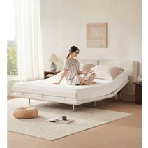 모던 지능형 모션베드 저소음 다양한 각도 모션 침대 린넨 전동 침대 리클라이너 퀸 라지킹, 화이트+웨이브EQ-Pro 150x200