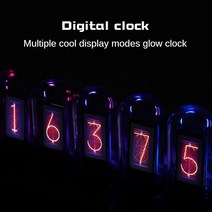 진공관시계 탁상 시계 RGB 튜브 글로우 전자 LED 진공, 1.A