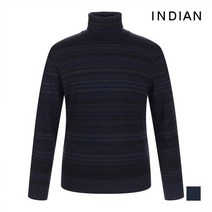 인디안 INDIAN 남성 스트라이프 폴라넥 니트_MIUBFVWA271