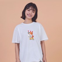 키밍 치킨춤 캐릭터티셔츠 여름반팔티 루즈핏반팔티