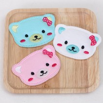 [펠트친구] 깜찍이곰와펜/곰와펜/동물와펜/예쁜와펜/홈패션부자재, 민트