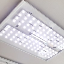 LED 모듈 거실 주방 욕실 사각 원형 국산 삼성 기판 셀프 교체 안정기 자석 설치 리폼, 05.거실등590x122mm(2장)50W, 고급형 / 삼성 S4등급(5630칩), 5700K(밝은 아이보리빛)