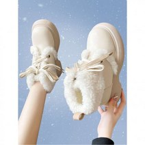 ROMWE 앞 스트랩 기모 안감 스노우 부츠 363592