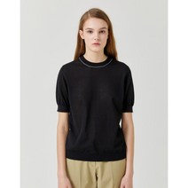 [헤지스레이디스] [헤지스 여성] [22SS] HSSW2B308BK 블랙 라인배색 면혼방