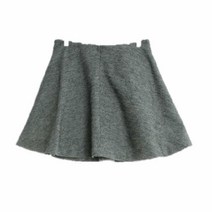 유니클로 블랙 하운드투스 울혼방 플레어미니스커트 여자 6362