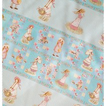 홀리하비 빈티지원단 스타일 퀼트재료 봄날의 부케(민트)(폭85cm), 2패널씩 절단