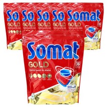 Somat 소멧 골드 올인원 36개입x6팩 식기세척기 가정용 세정제 전용세제, 6개, 24.2oz