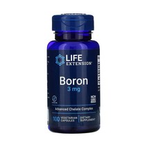 라이프익스텐션 붕소 Boron 3mg 100베지캡슐 리보플라빈 비타민B2 함유, 1개, 기본