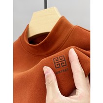 남성 목폴라티 가을과 겨울 새로운 양면 독일 벨벳 남성 바닥 셔츠 닦았 긴팔 티셔츠 하프 하이 칼라