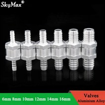 솔레노이드 밸브 15pcs 편도 밸브 6810121416mm 알루미늄 합금 비 반환 체크 웨이브 편도 맞춤 기화기 저압 연료 시스템, 16mm x 5개