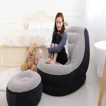 자이언트 빈백 인텍스 (정) 에어 쇼파 베드 발 쿠션 수리패치제공 컵홀더, 에어소파+발판