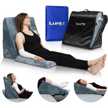 Lunix LX6 3개 정형외과용 침대 웨지 베개 세트 허리 다리 및 무릎 통증 완화용, Navy