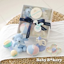 [딸랑이세트] 공놀이 베어 딸랑이 5종세트_블루 (출산선물 백일 돌)