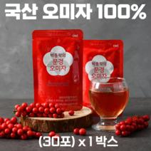 문경오미자 청정기역 문경산 100% 오미자 국산 국내산 오미자 추출액 파우치 액상 80ml x 30포, 1박스