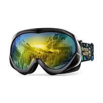 OutdoorMaster 스노우 고글 광시야 프리미엄 안개방지 야외활동 스포츠 남녀공용 200095, Black frame and gold lens (VLT