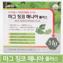 마그 징코 매니아 플러스 120캡슐 4개월분 마그네슘 은행잎