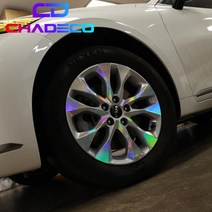 (차데코) K8 휠스티커 17인치 휠마스크 홀로그램 튜닝 용품, 헤어라인실버