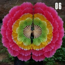 대형 하프 접이식 댄스 팬 양면 모란 꽃 핸드 스퀘어 클럽 공연 소품 92cm 너슬 부채, For right hand, 06