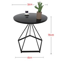 WARM이케아 철제 테이블 대리석 티 쇼파 사이드 협탁 원형, 블랙클래식직경50높이50
