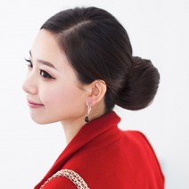 단골탑 여성 올림머리 당고머리 베이직 중 여성가발, 내츄럴브라운, 1개