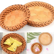 라탄 미니 바구니 소 라탄플레이트 미니쟁반
