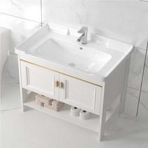 욕실 소형 세면대 세면기 하부장 세트, 화이트 61cm + 문 없는 하부장, 화이트