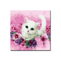 DIY캔버스페인팅 명화그리기 유화 세트 그림 액자, E34_러블리캣