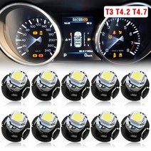 시그널램프10pcs canbus t3 t4.2 t4.7 led 전구 네오 자동차 클러스터 램프 대시 보드 표시기 웨지 오토바이 계기판 조명 교체, 노란색