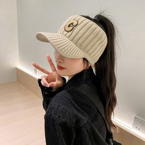 겨울용 골프 귀덮는 니트 썬캡 여성 모자 등산 낚시 캠핑 2030골프웨어, 06.블루