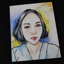 팝아트 초상화 캔버스액자 캐리커쳐 커플 diy 사진주문제작, 1명