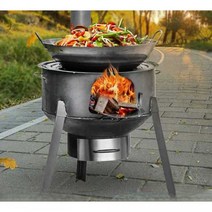 드럼통화덕 농촌 야외 그릴 흡연 숯불화로 바베큐 드, 회색상자모델43cm+2.7두께