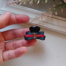 작은사이즈 삼선띠 리본 양쪽 빵빵 잔머리 집게핀(5가지사이즈중 소 미니미니)