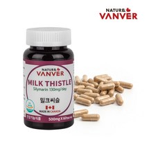 네이처밴버 밀크씨슬 간영양제 실리마린 아티초크 엉겅퀴 민들레 뿌리 분말 콜린 밀크시슬 효능 복용법 추천, 2병, 60캡슐