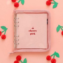 [천삼백케이] [이널] [A6 WIDE] 체리픽 다이어리 지퍼, 핑크