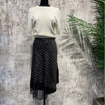 이랜드 [시슬리(Sisley)]시슬리 언발 레이스 배색 스커트 SASK02011