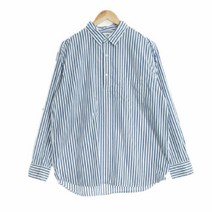 유니클로 블루 스트라이프 면 포켓오버셔츠 남자 XL [ ] 2482