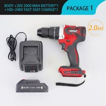 뿌레카 함마 드릴 해머 18V 3 in 1 무선 전기 브러시리스 임팩/해머 드릴 및 스크루 드라이버 13mm 20 +, 09 Red 1Battery 2.0A_01 미국