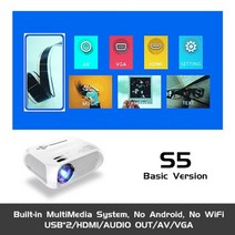가정용 휴대용 프로젝터 빔 REAL TV S5 풀 HD led 4500 루멘 HDMI, 협력사, 기본 버전, EU 플러그