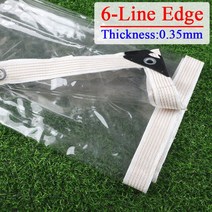 방수포 방수 투명 PVC 발코니 다육 식물 타프 테라스 선명한 두께, 95.6-Line Edge - 1.8x3m