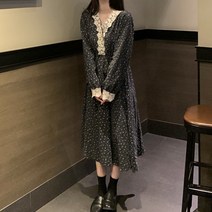잔꽃무늬 레이스 롱원피스 2col opme4291