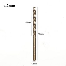 니블러 철판절단기 자동 커터기 전동커터 hss m35 코발트 트위스트 금속 드릴 비트, 4.2mm