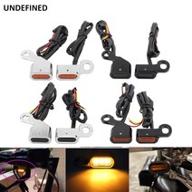 이어폰 핸들 바 그립 미니 LED 턴 신호 표시 등 깜박임 램프 Harley Sportster 883 72 48 XL 962003 Dyna 199617 Softail, 2. Black Amber