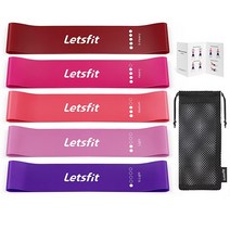[Letsfit] 렛츠핏 라텍스 루프밴드 5종 셋트 (레드계열), 쿠팡 본상품선택