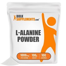 BulkSupplements L-알라닌 파우더 100g 아미노산 파우더 무향 운동 전 복용 아미노산 보충제 비건 아미노산, 1.1 Pound (Pack of 1)